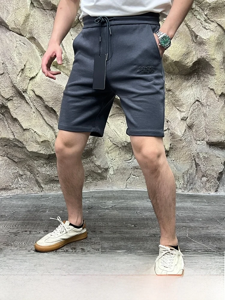 

Ele Italian Sle Towel Embroidery Me Fabric Summer Busin Casual orts Straight Leg mid Waist Youthful Energy