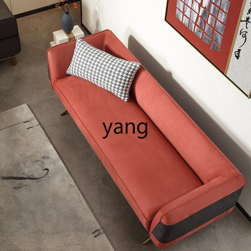 

LMM Creative New Chinese Solid Wood Sofa Light Luxury Frosted Fabric Sofa Household Small Apartment Living Room Furniture