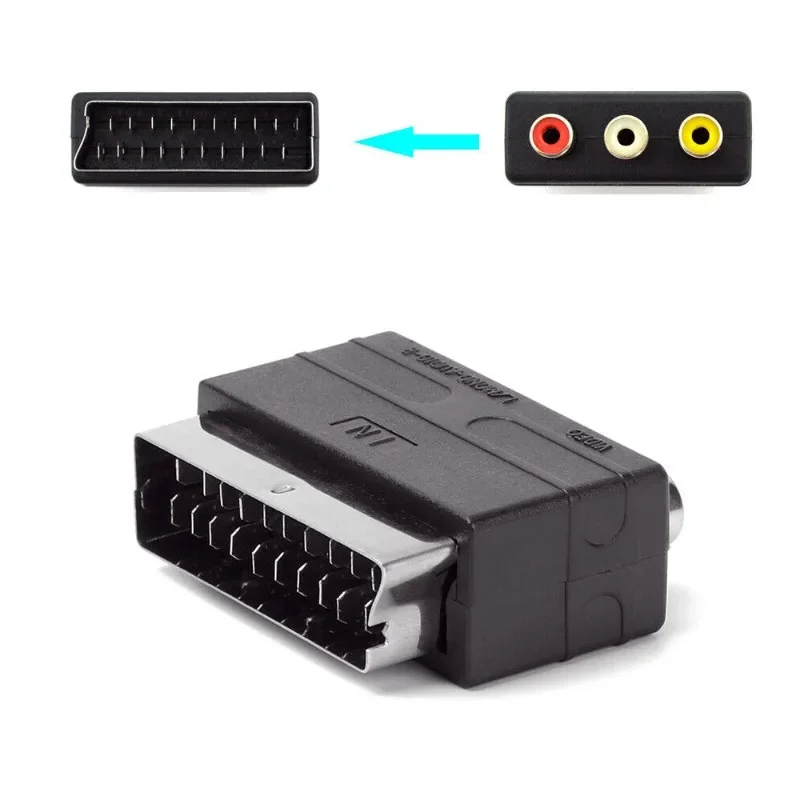 Prise péritel mâle vers 3RCA Phono femelle AV TV, adaptateur audio vidéo, entrée pour PS4, WII, DVD, magnétoscope, pcie, gchancelier, haute qualité