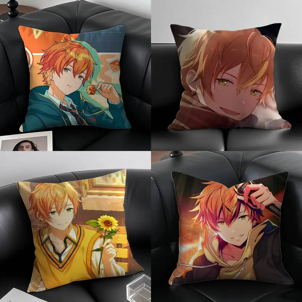 P-Project S-SEKAI Shinonome Akito Pillow Case Anti-dustmite Pillowcase Invisible zipper silky short plush Sofa cushion cover