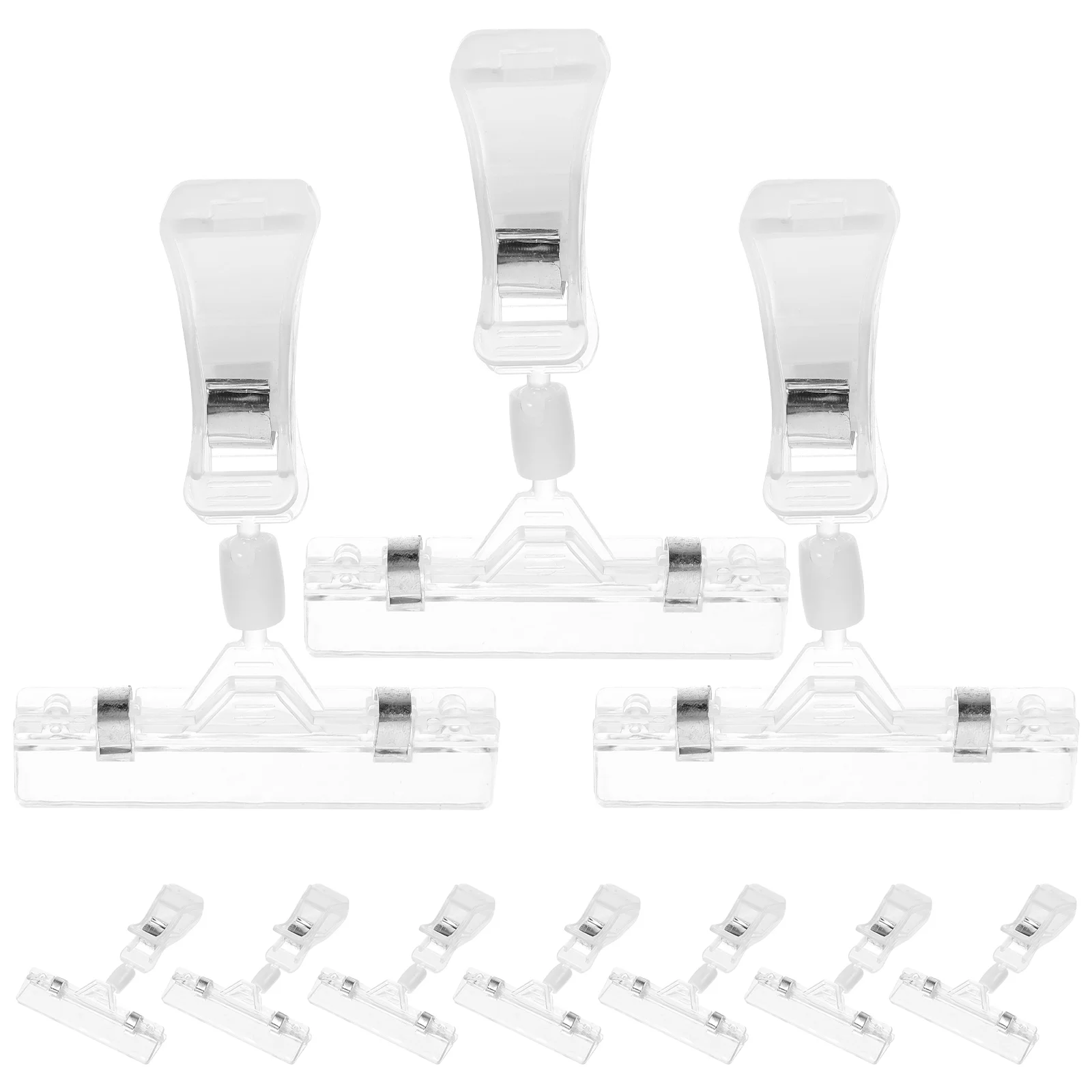 

10 Pcs Universal Advertising Folder Clear Clips for Signs Labels Clothing Retail Store Supplies Multi-function Holders Pop