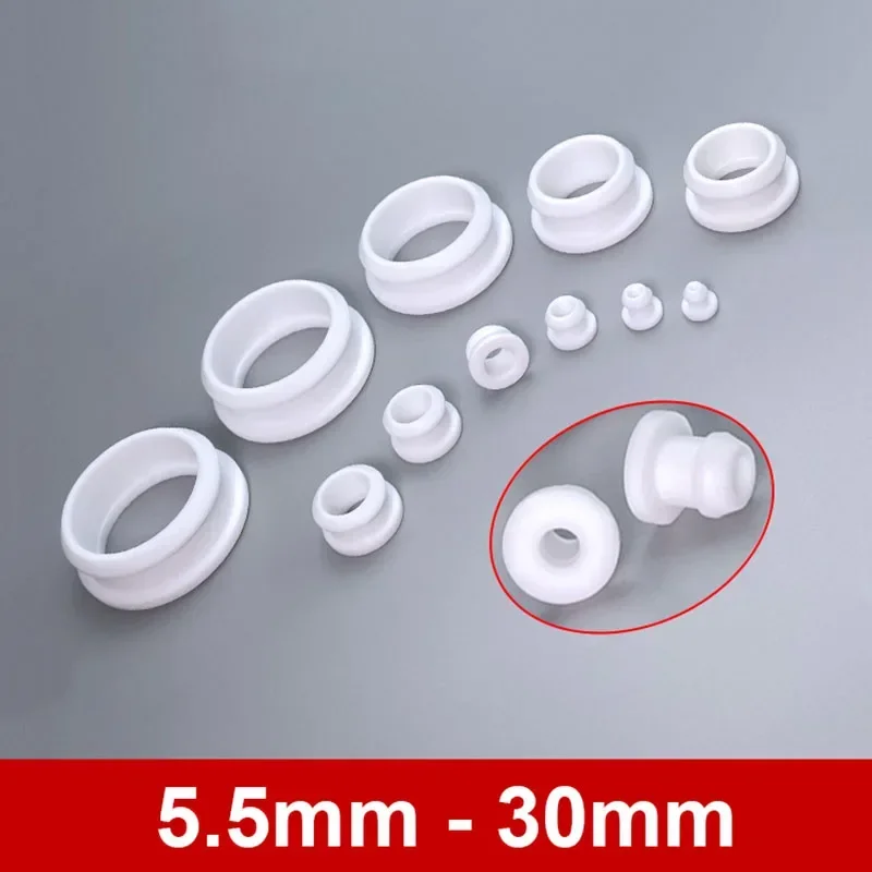 2pcs White Silicone Rubber Hole Caps 5.5-13.5mm T Type Plug Cover Snap Gasket Sealing Plug Waterproof Dust Sealing