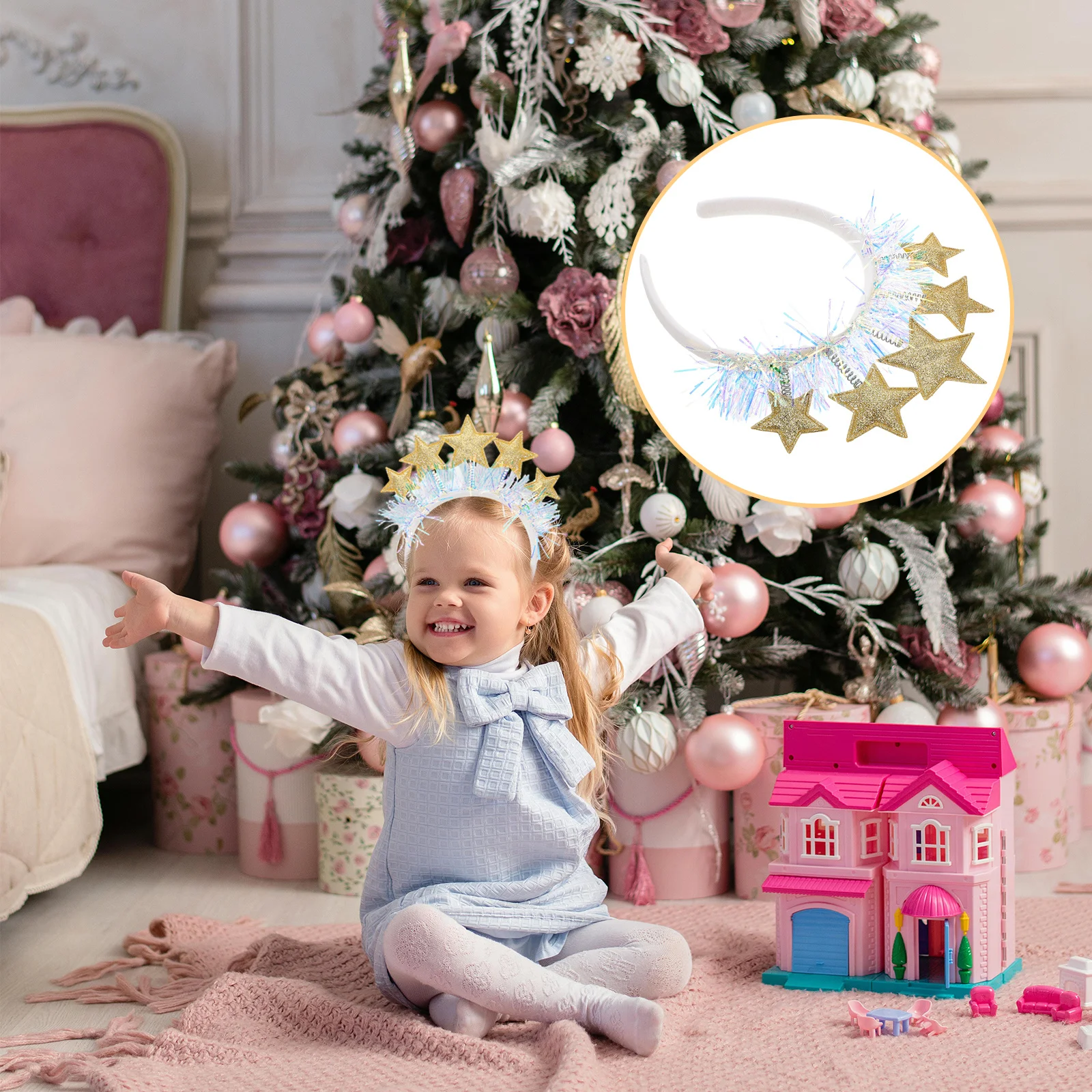 

Glitter Star Headband Creative Sequin Hair Hoop For Kids Christmas New Year Party Holiday Celebration Accessory