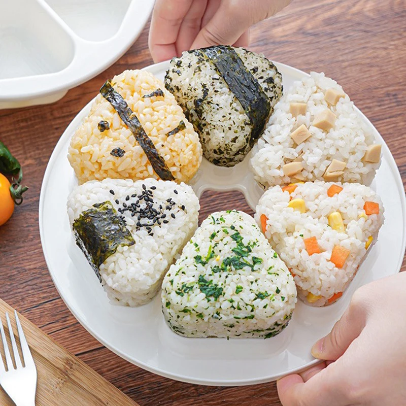 DIY Sushi Mold Lunch Triangle Rice Ball Lunch Box Onion Rice Ball Food Press Triangle Sushi Making Mold Sushi Set Kitchen Tools