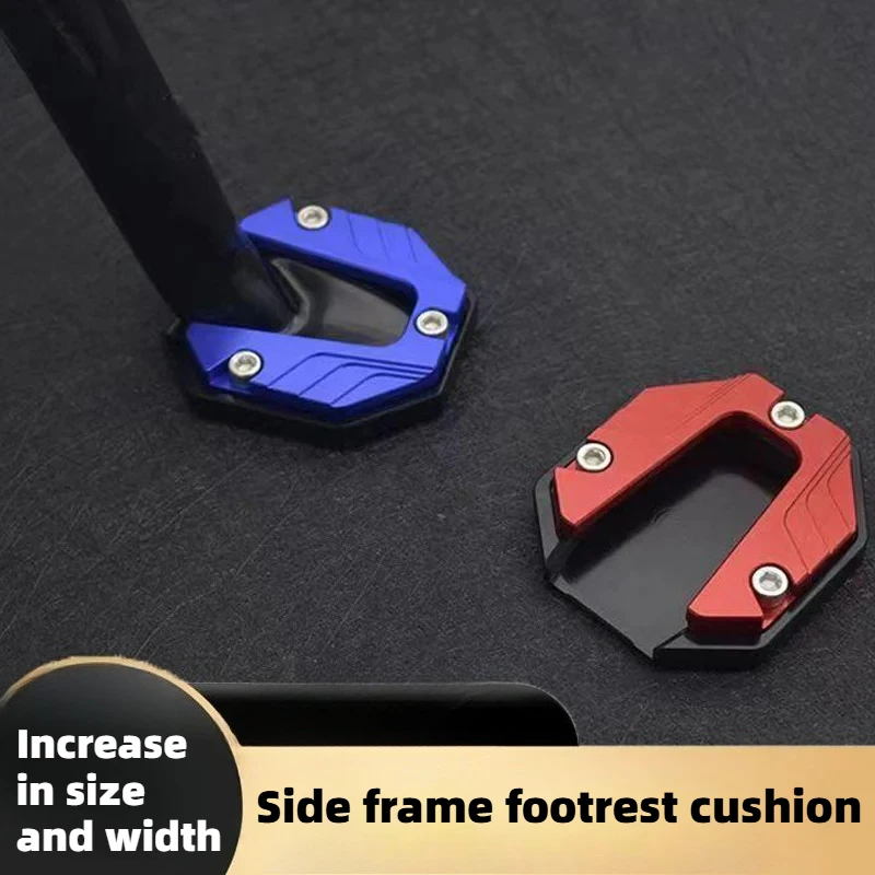 Universal CNC Aluminum Kickstand Enlarger Pad Anti-slip Side Stand Extension for Scooter Motorbike Accessories