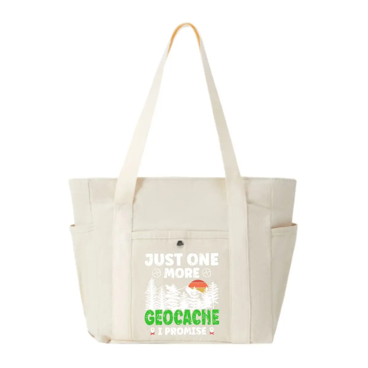 

Geocache Sign Sparks Hunt Joy Large Canvas Bag Women's Korean Casual Commute Shoulder Bag