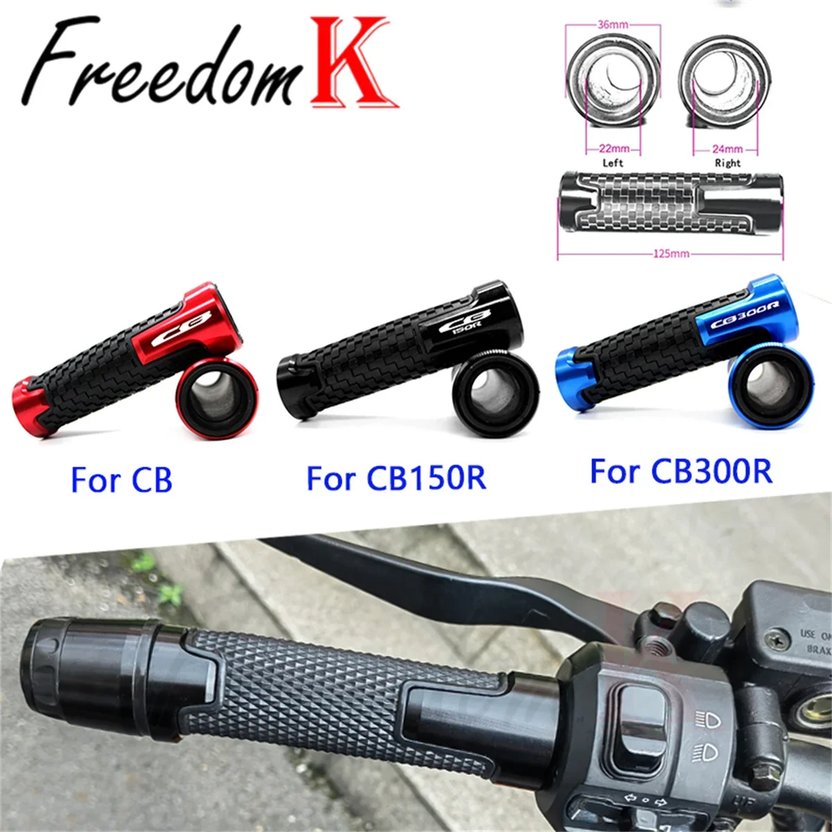 For HON@&DA CB CB150R CB 300R 150 300 R 22/24mm Motorcycle Accessories Handlebar Grip Handle Bar Grips