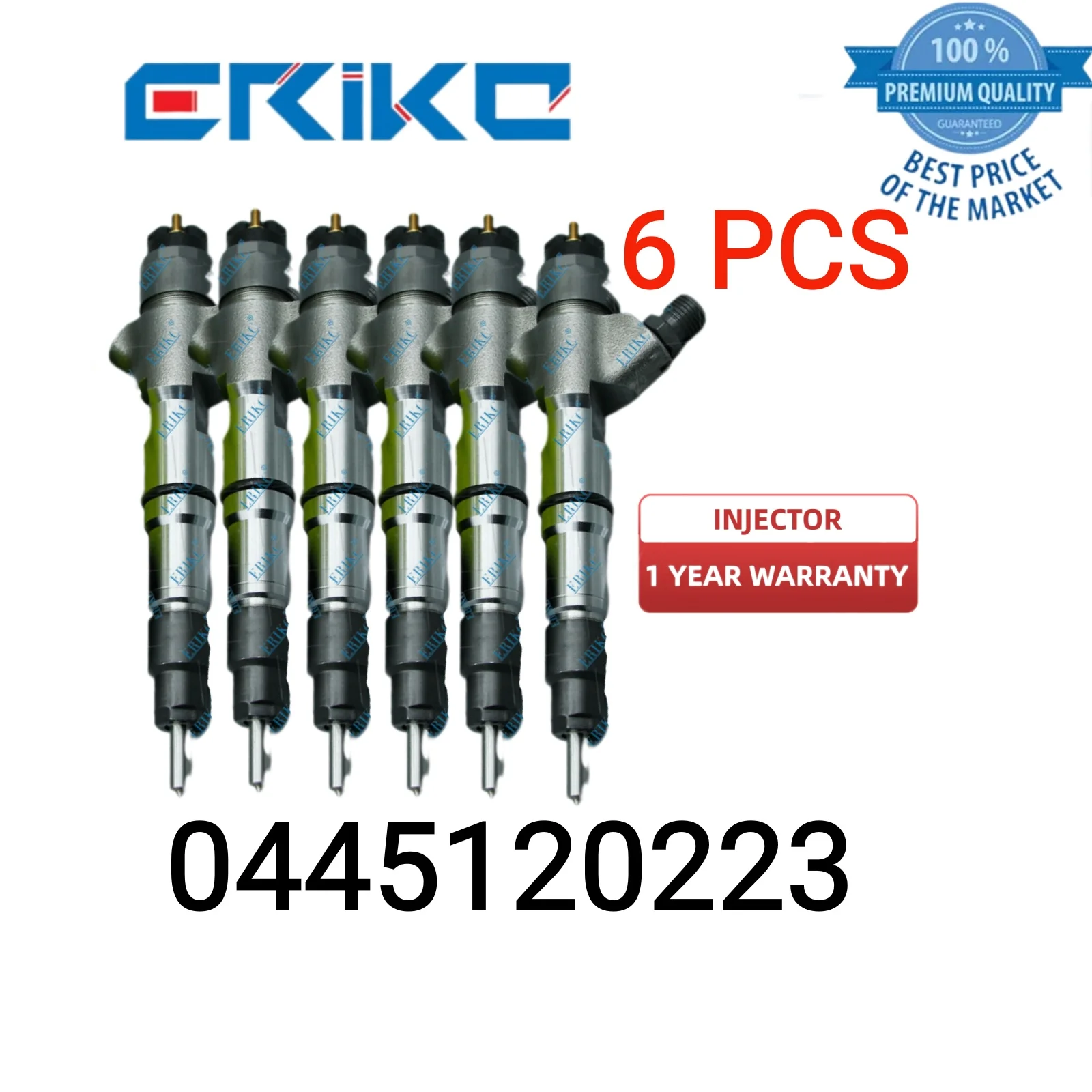 

6 PCS 0445120223 Diesel Injection 0 445 120 223 Engine Fuel Injector 0445 120 223 injectons 612600080971 for Weichai WD10