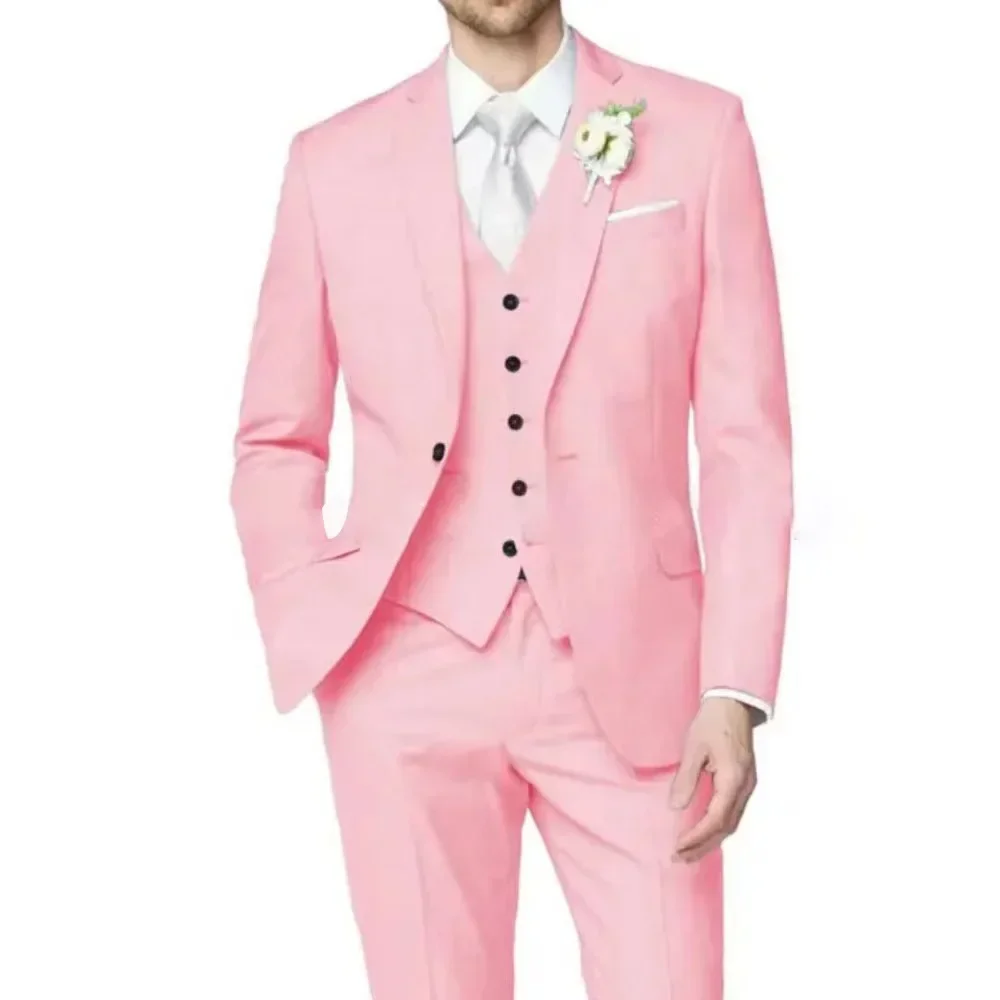 Suit For Men Formal Slim Fit Men\'s Suit Blazer Vest Pant Sets 3 Piece Elegant Costumes Wedding Dresses Tuxedo Dance Party