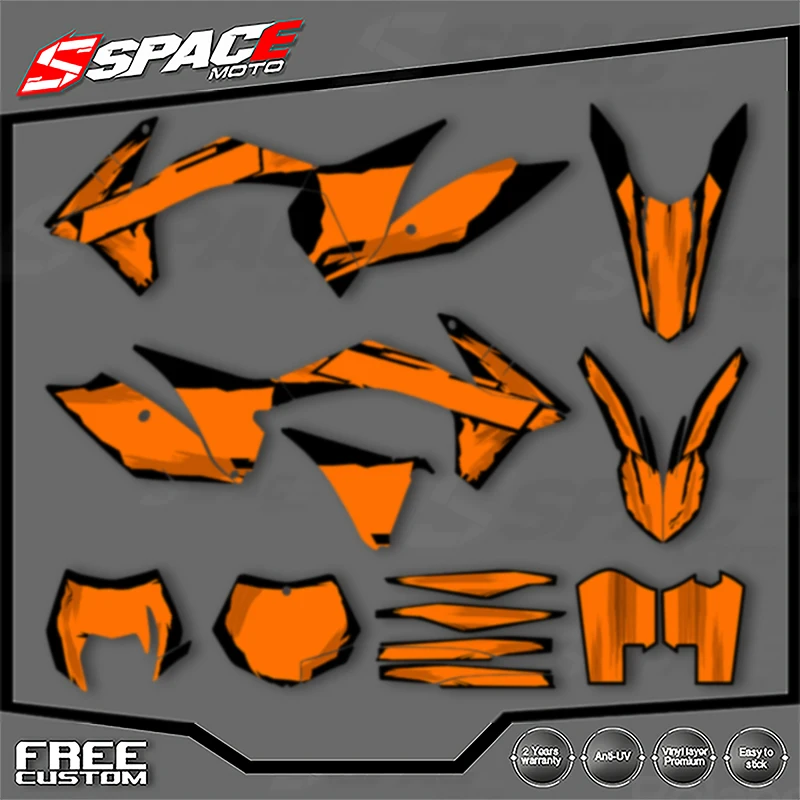 

SPACE Custom Motorcycle Graphics Background Decal for KTM 2012 2013 EXC 2011 2012 SX SXF 125 250 300 450 Decals Stickers Kits 11