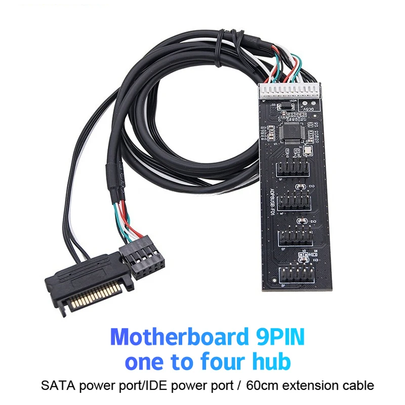 

Computer Motherboard USB 2.0 9Pin To 4-Port 9Pin Interface Adapter High-Performance One-To-Four Expansion Hub Connector