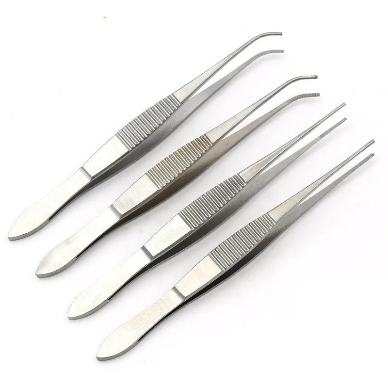 Stainless Steel Ophthalmic Tweezers Ophthalmic Tweezers 10cm Medical Tweezers Platform Toothed Double Eyelid Surgery Instrument