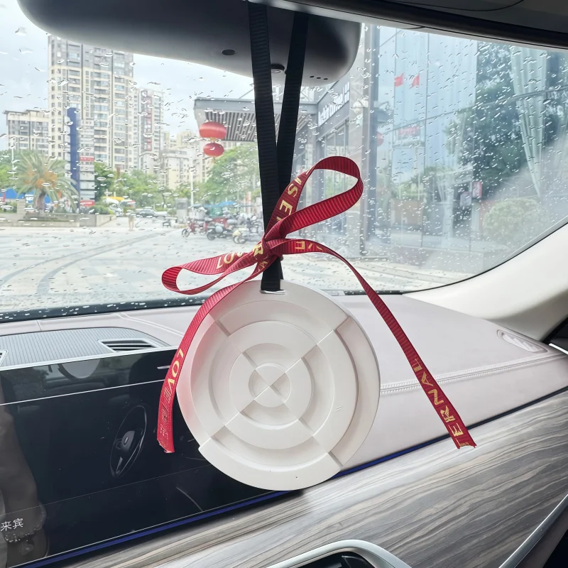 1pc Round Geometric Car Air Freshener Hanging Decoration Bathroom Bedroom Wardrobe Aromatherapy Plaster Pendant Diffuser Stone