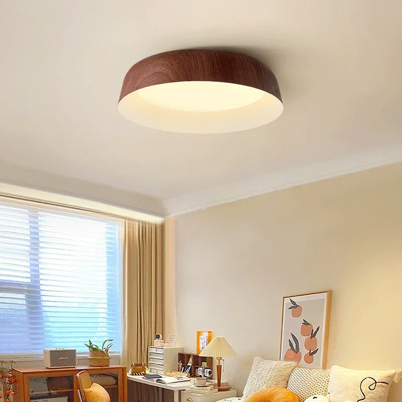 Nordic Modern Living Dining Room Ceiling Lights Minimalist Log Lantern Home Appliance Lustre Wood-colored Bedroom Hanging Lamp