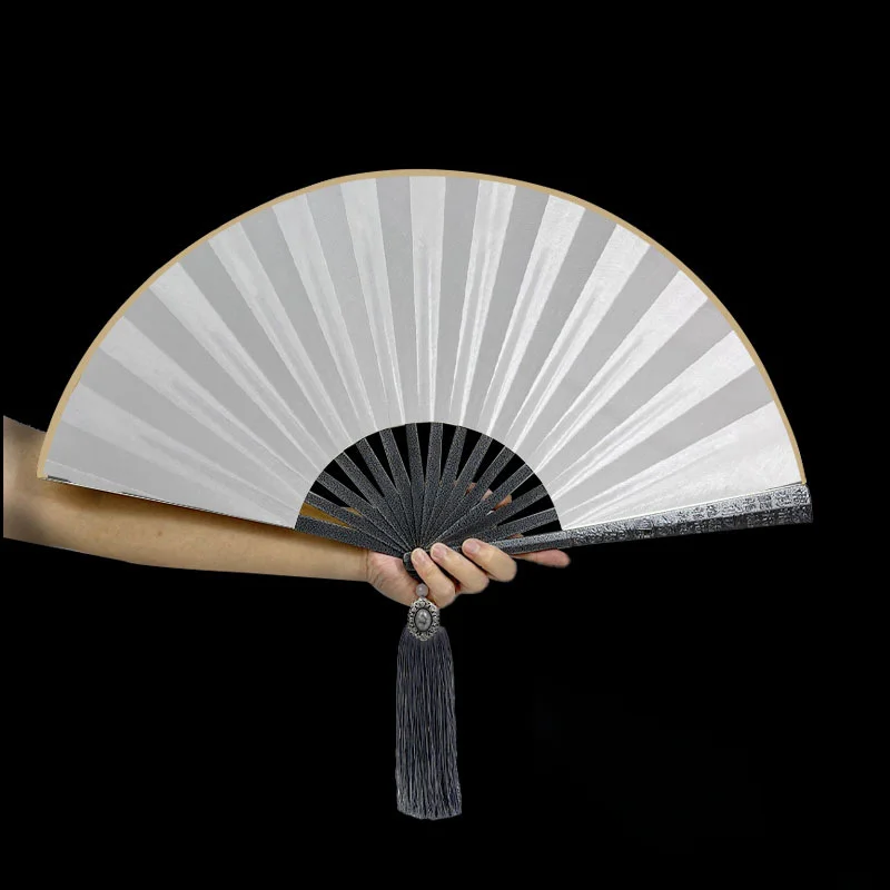 

Self-defense Weapon Fan New 10-inch Tungsten Steel Alloy Folding Fan Chinese Style Silk Cloth Kung Fu Fan Metal Fan Bone Fan