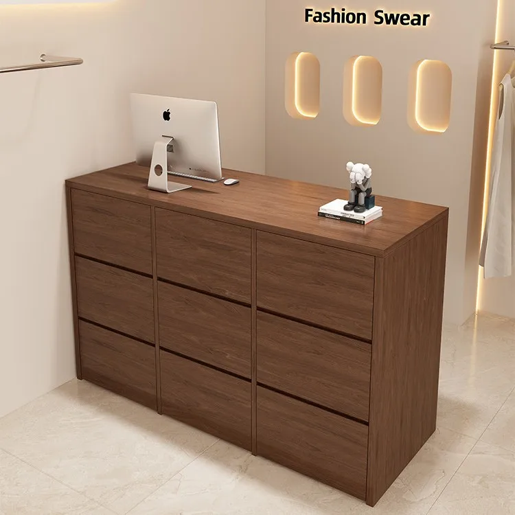 

Clothing store checkout page Light luxury high-end bar counter Retro women's clothing store Small Nakajima counter Reception cab