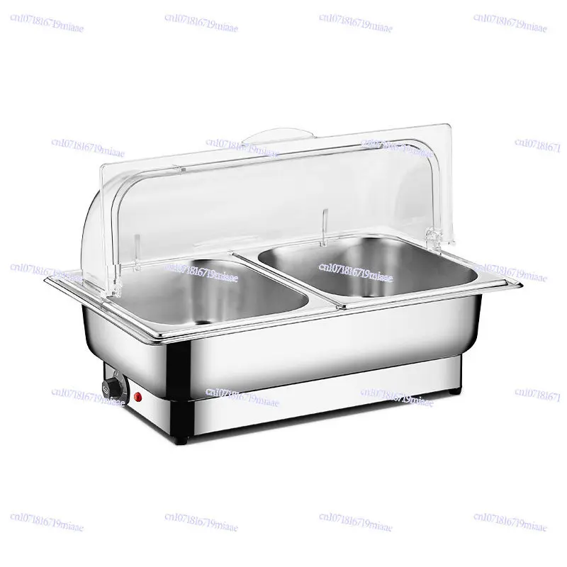 Stainless Steel Buffet Furnace Electric Heating Visual Transparent Clamshell Insulation Furnace Hotel Canteen Insulation Pot