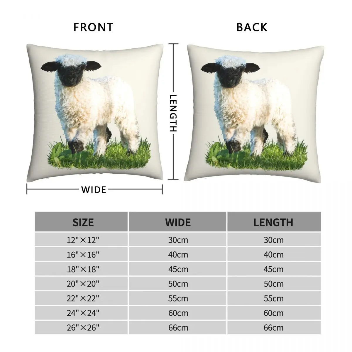 Valais Blacknose Lamb In A Meadow Square Pillowcase Polyester Linen Velvet Printed Decor Pillow Case Home Cushion Cover 45x45