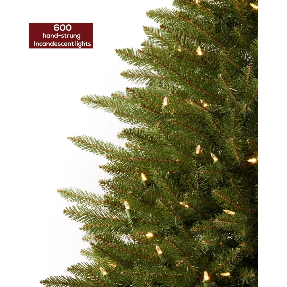 

Christmas Tree 6FT Premium Artificial Fir Christmas Tree with 600 Clear Lights, Hinged/Feel Real/Realistic/Full Spruce