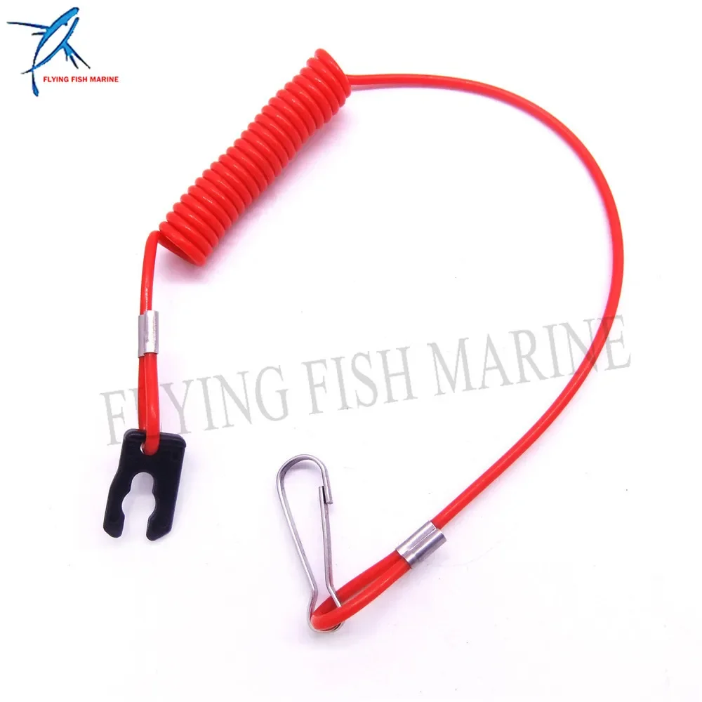 Boat Motor Safety Stop Switch Lanyard Key Emergency Wire 36182-ZV4-650 651 for Honda 2-225HP Boat Engine