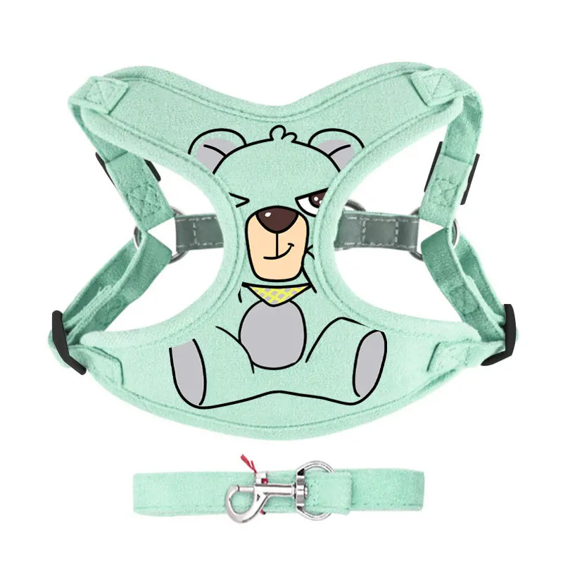 No pull pet dog harness and lead rope set adjustable puppy cat harness vest Reflective walking lead rope for puppy Akita