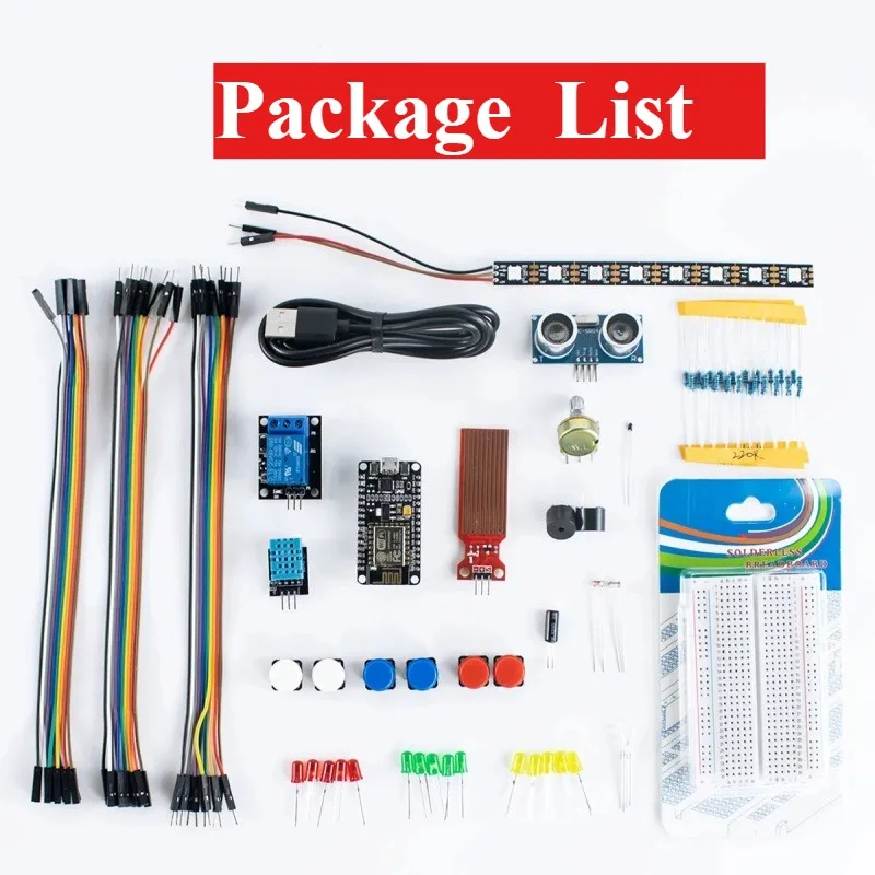 ESP8266 Starter Kit scheda di sviluppo WiFi IoT per Arduino con sensori breadboard Cicalino LED Progetto di automazione domestica intelligente