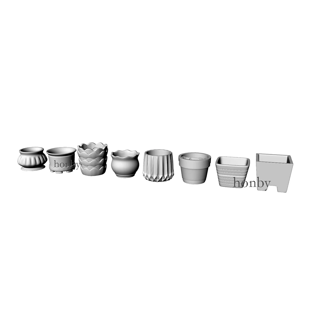 1/35 Model Scene Train Accessory Ratio Flowerpots Scene Making And DIY Hobby 3D Printing