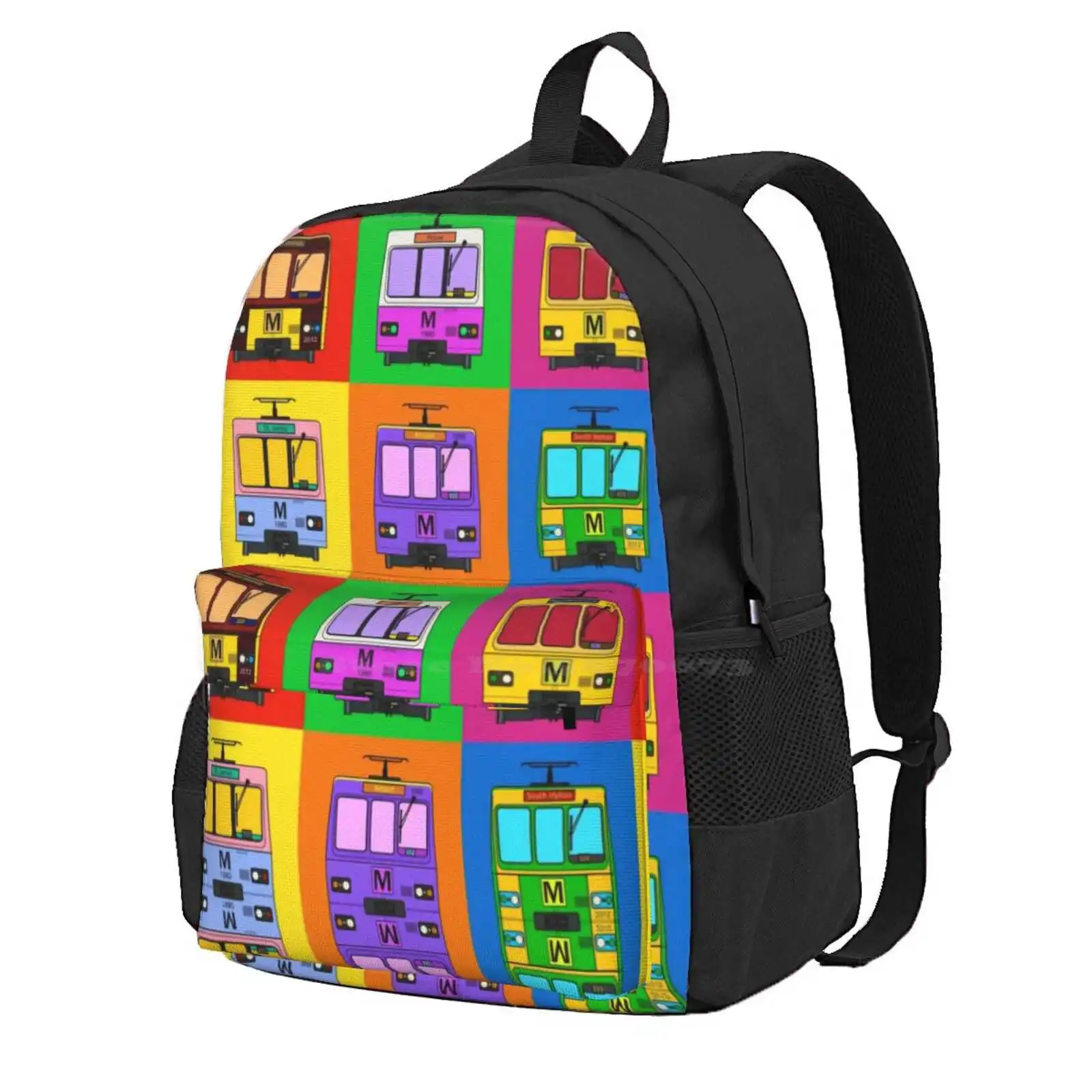 Metro Pop Art Hot Sale Schoolbag Backpack Fashion Bags Tyne And Wear Metro North East England Rapid Transit Newcastle Upon Tyne