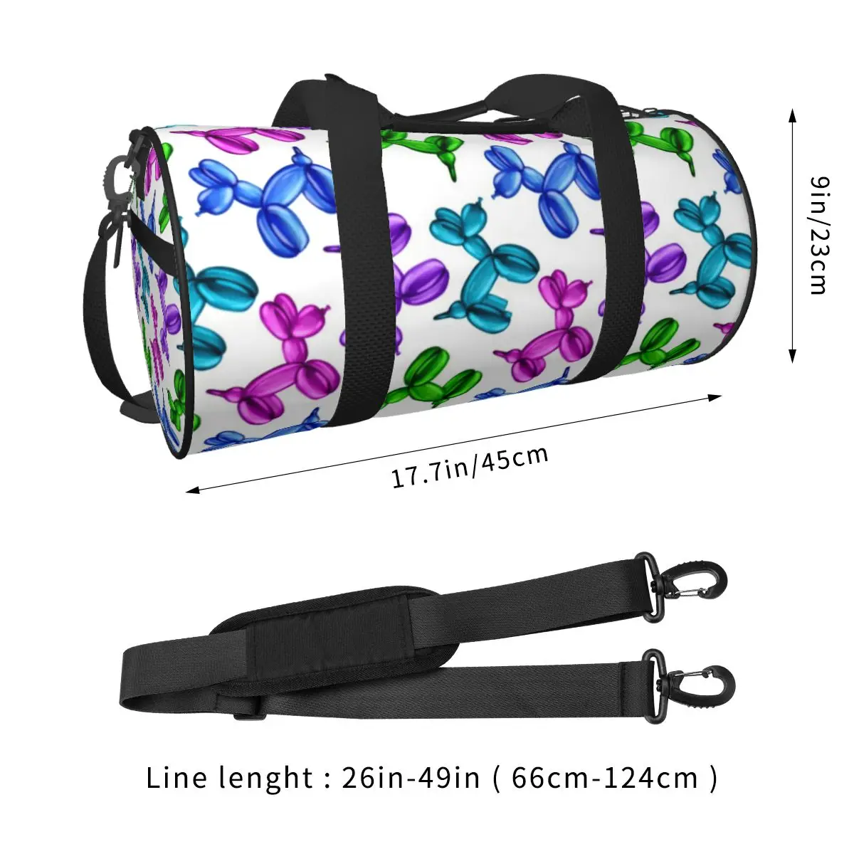 Multi Colour Balloon Dogs Sport Bags Fun Cool Gym Accessories Gym Bag Outdoor Couple Design Handbag Training Novelty Fitness Bag