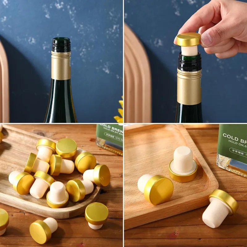 T-شكل سدادة الفلين النبيذ سدادة زجاجة سدادات قابلة لإعادة الاستخدام النبيذ مثبت زجاجي ختم التوصيل زجاجة Craft بها بنفسك الحرفية
