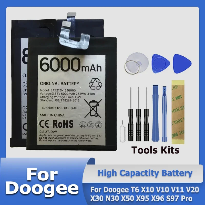 

BAT18702000 BAT21M188500 BAT20X965400 BAT2019104350 Doogee X10 Battery For Doogee T6 X10 V10 V11 V20 X30 N30 X50 X95 X96 S97 Pro