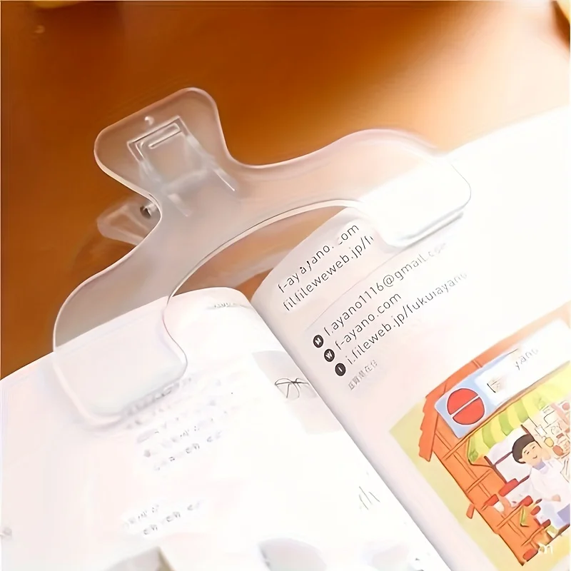 Practical Note Holder for Bookstore - Transparent Plastic Book Clip, Simple Reading Aid, Fixed Book Holder & Creative Bookmark