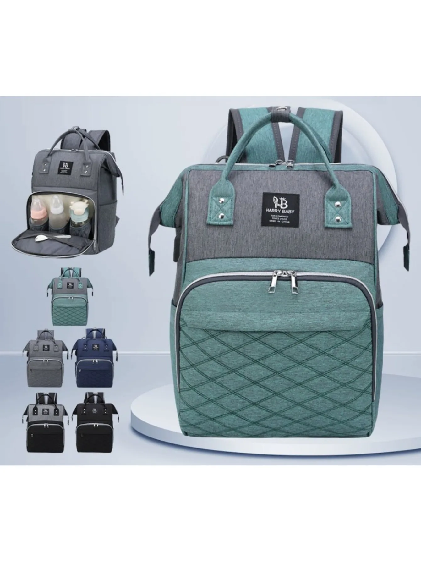 

Baby Stroller Hanging Bag Mother Large Capacity Nappy Backpacks Mommy Diaper Bags with Changing Mat Convenient Baby Nursing Bags