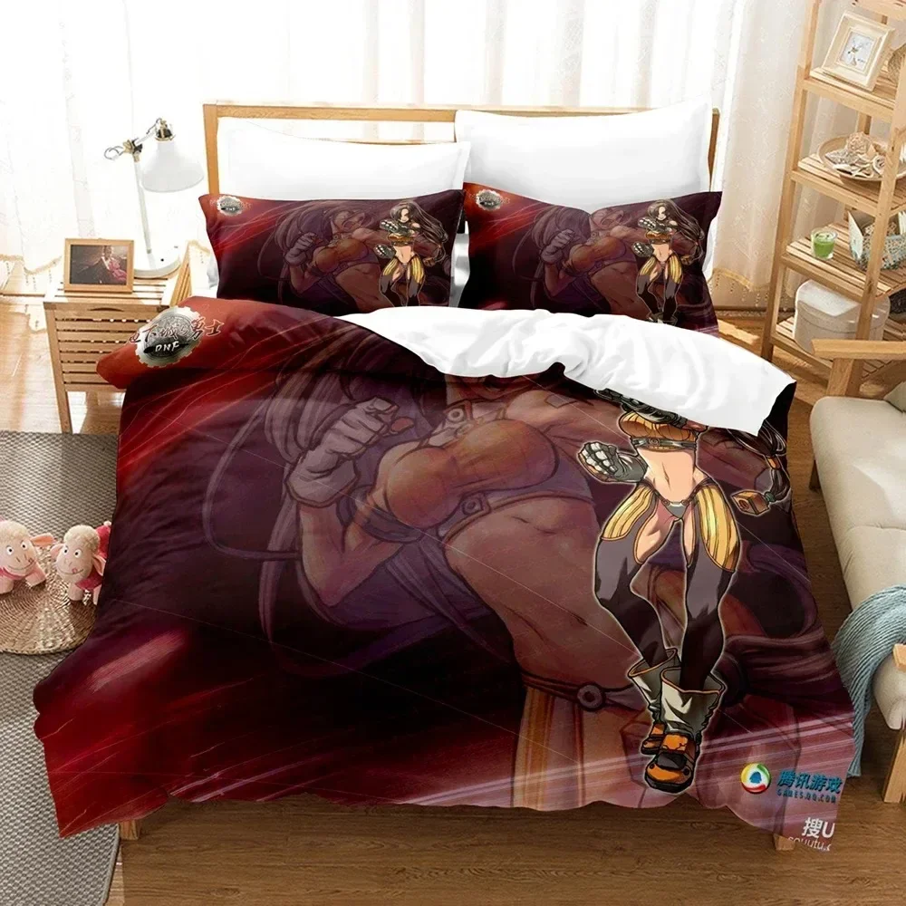 

Game Dunge on Fighter Female Magician Bedding Set Printed With Pillowcase Bed Duvet Cover Soft Queen King Size Bedclothes Home