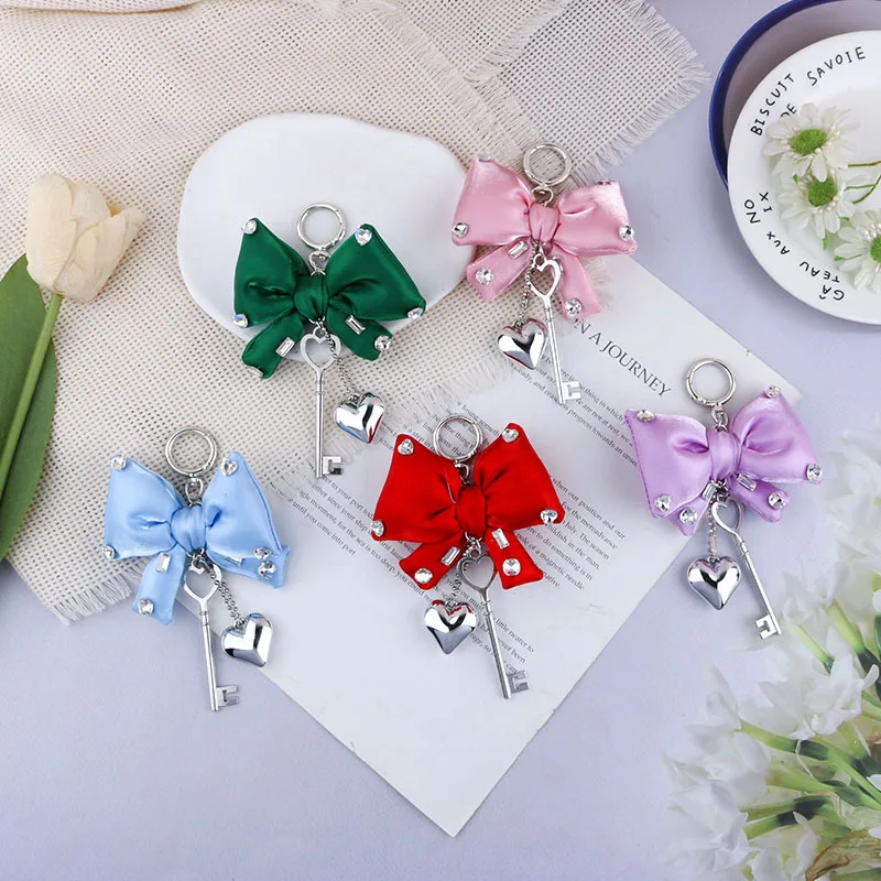 Valentine's Day Butterfly Knot Keychain Cute Decorative Bag Charms Featuring Heart Key Holder Unique Holiday Designs