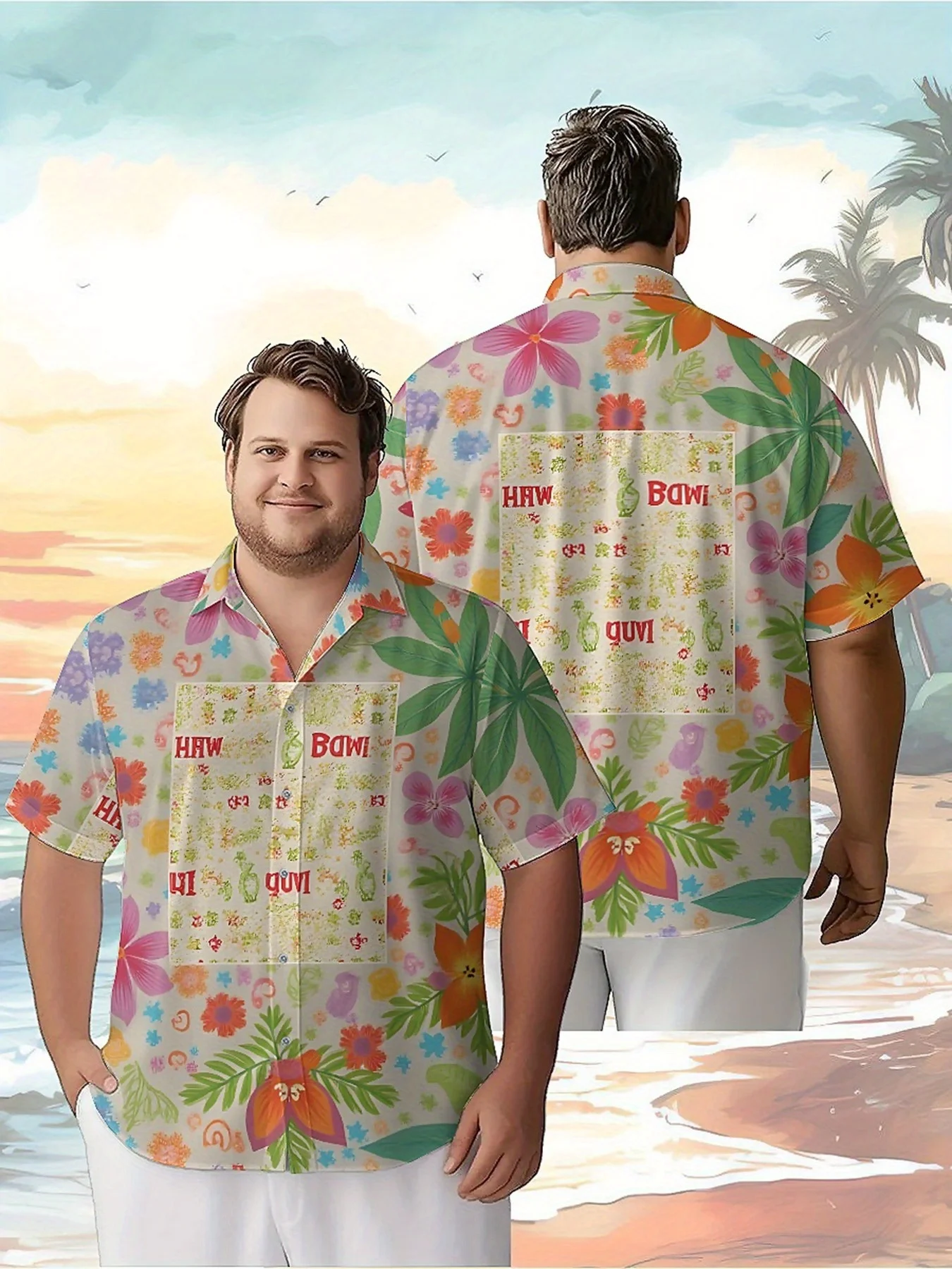 

Men's Plus Size Hawaiian Shirts Tropical Floral Print Pattern,New Summer Fashion Tops,Hip Hop Streetwear