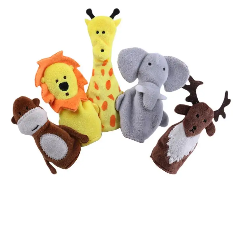 Marionnettes à Doigts en Velours pour Enfants, Style Animal Mignon, Dinasour, Spectacles de Jeux, Écoles, 5 Pièces