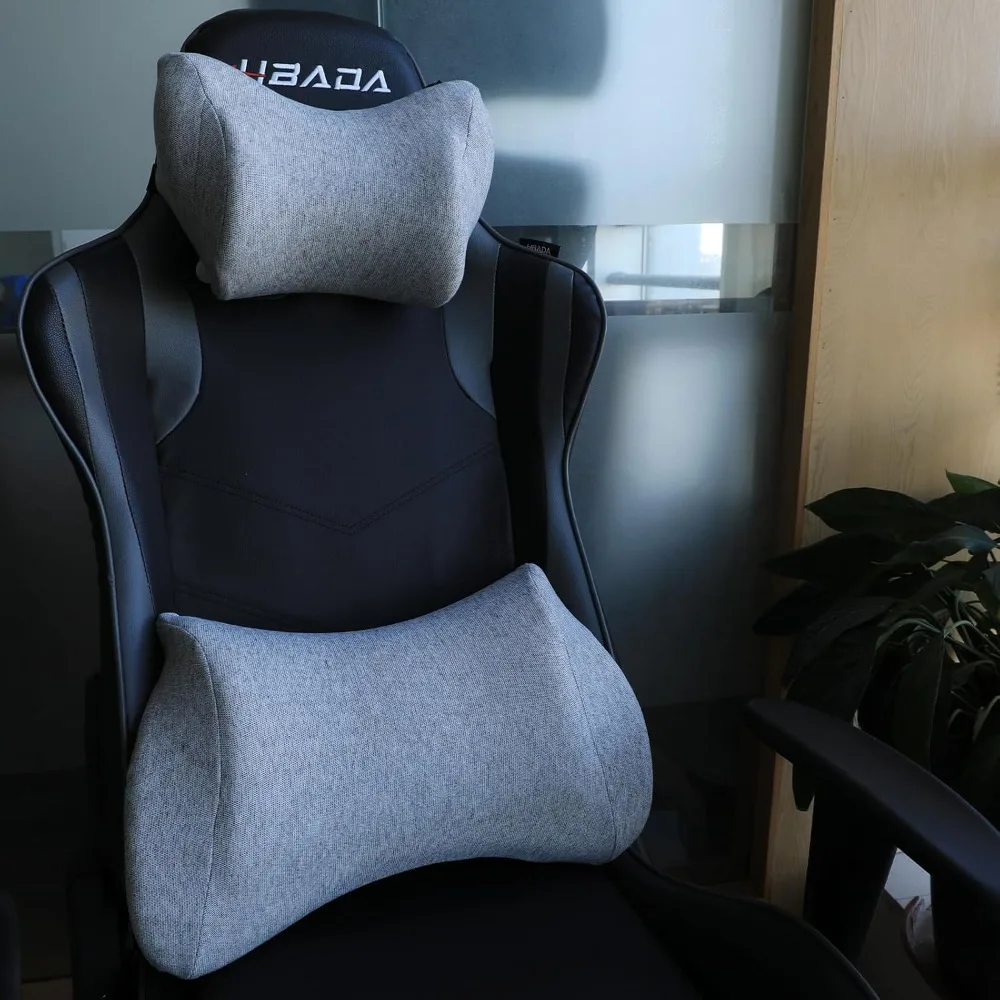 

Комплект подушек для шеи для автомобиля, мягкая подушка для поясничной поддержки и комплект подушек для подголовника автомобиля для вождения с регулируемым ремнем, эргономичный