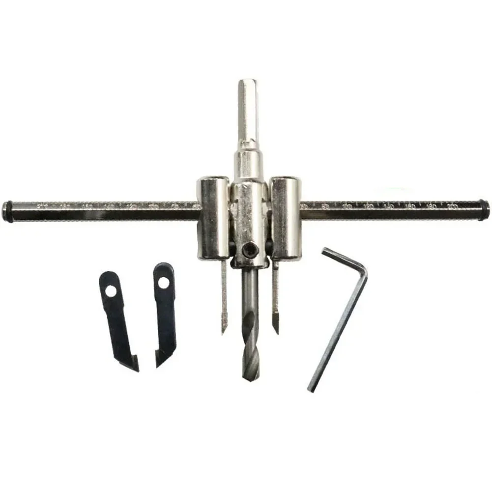 120/200/300mm Nickel Plated Circle Hole Saw Cutting Drill Bit Adjustable Tool Aircraft Type Hole Opener Cutter Cordless Woodwork