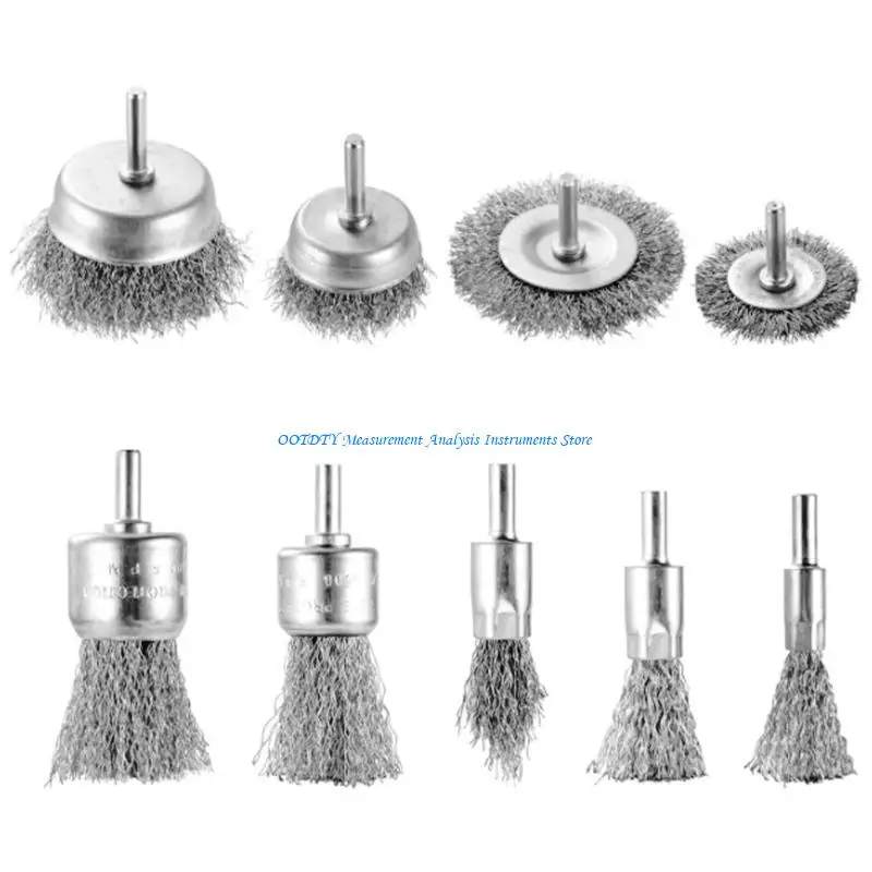 367D MultiPurpose Carbon Steel Wire Wheel Brushes Compatible for Electric Drills 9pc
