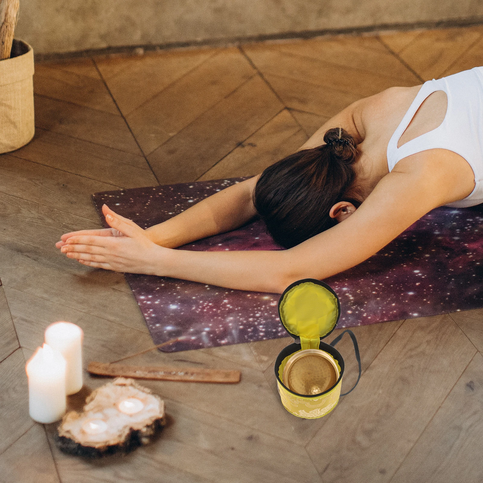 

1Pcs Singing Bowl Storage Bag Handmade Embroidered Cloud Pattern Buddhist Case for Full Moon Bowl Portable Protection Cover