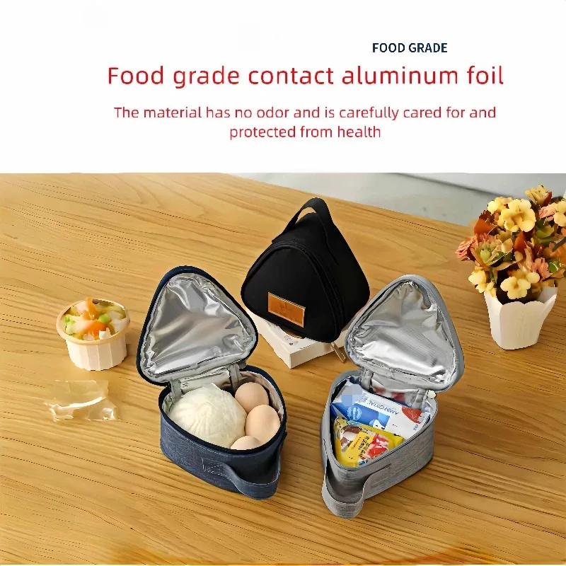 

Портативная треугольная изоляционная сумка для завтрака, сумка для хранения еды для риса, овощного рулета, сэндвича, молочного яйца