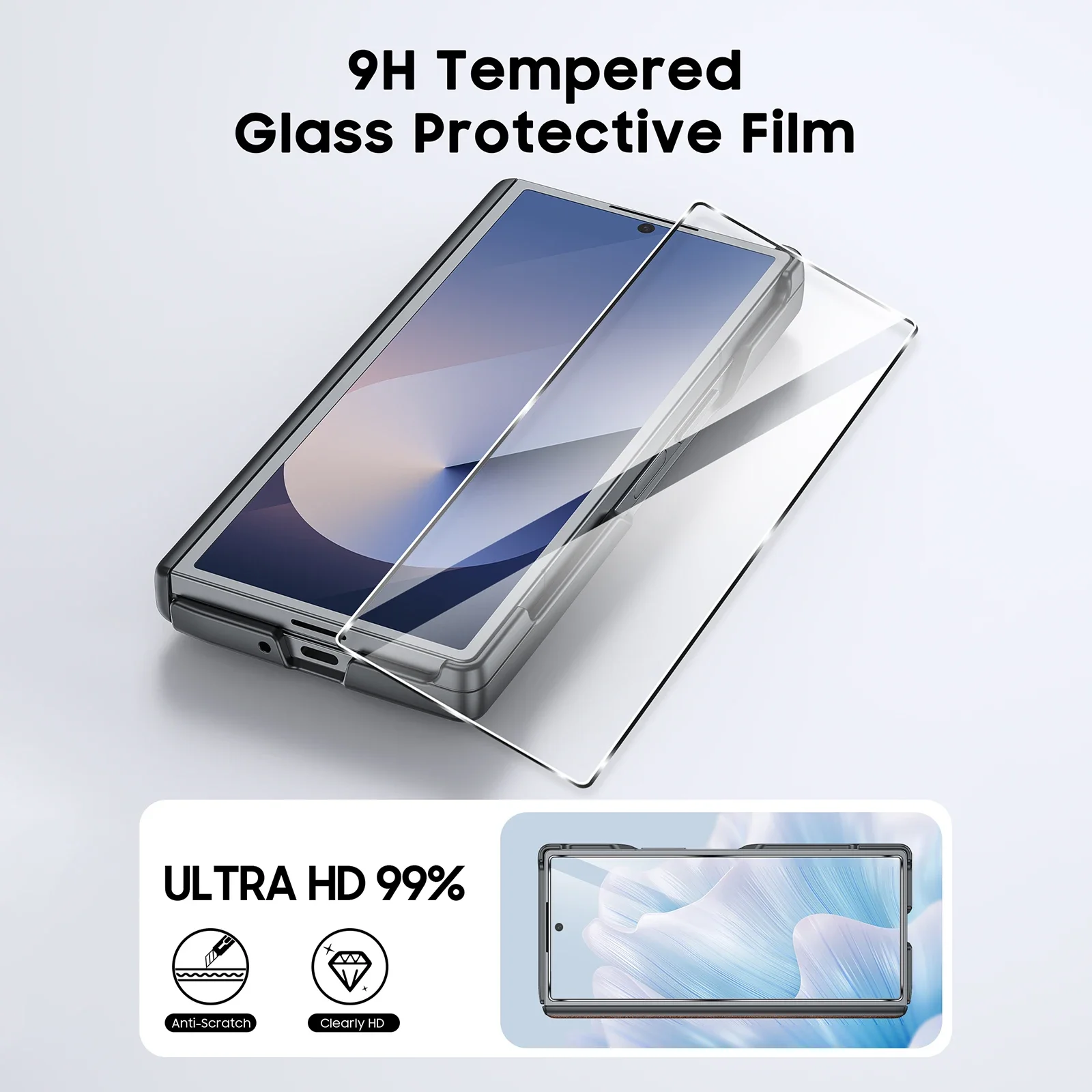 With[2 Pack Screen Protector][Hold Strap][Hinge Cover]Shockproof Leather Protective Phone Case for Galaxy Z Fold 6/7-Retro Black