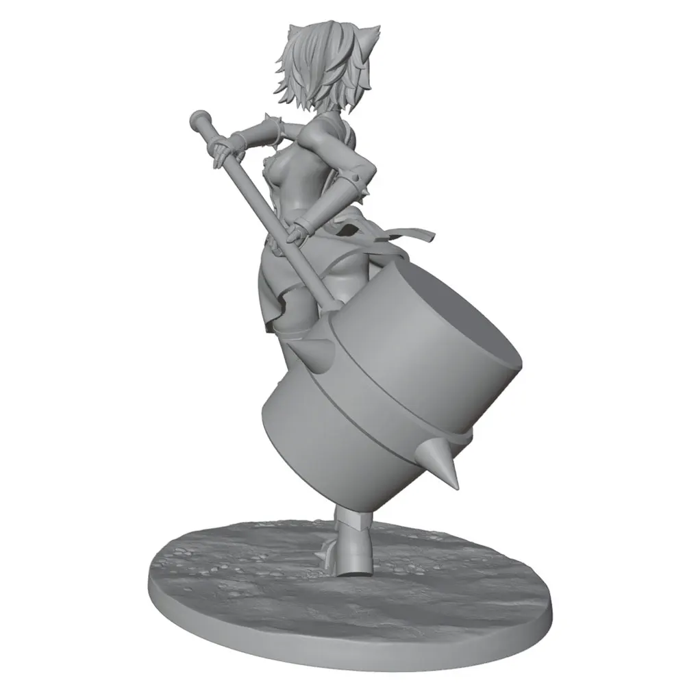 Figura de resina sin pintar niña con martillo para rol y coleccionismo - imagen 3