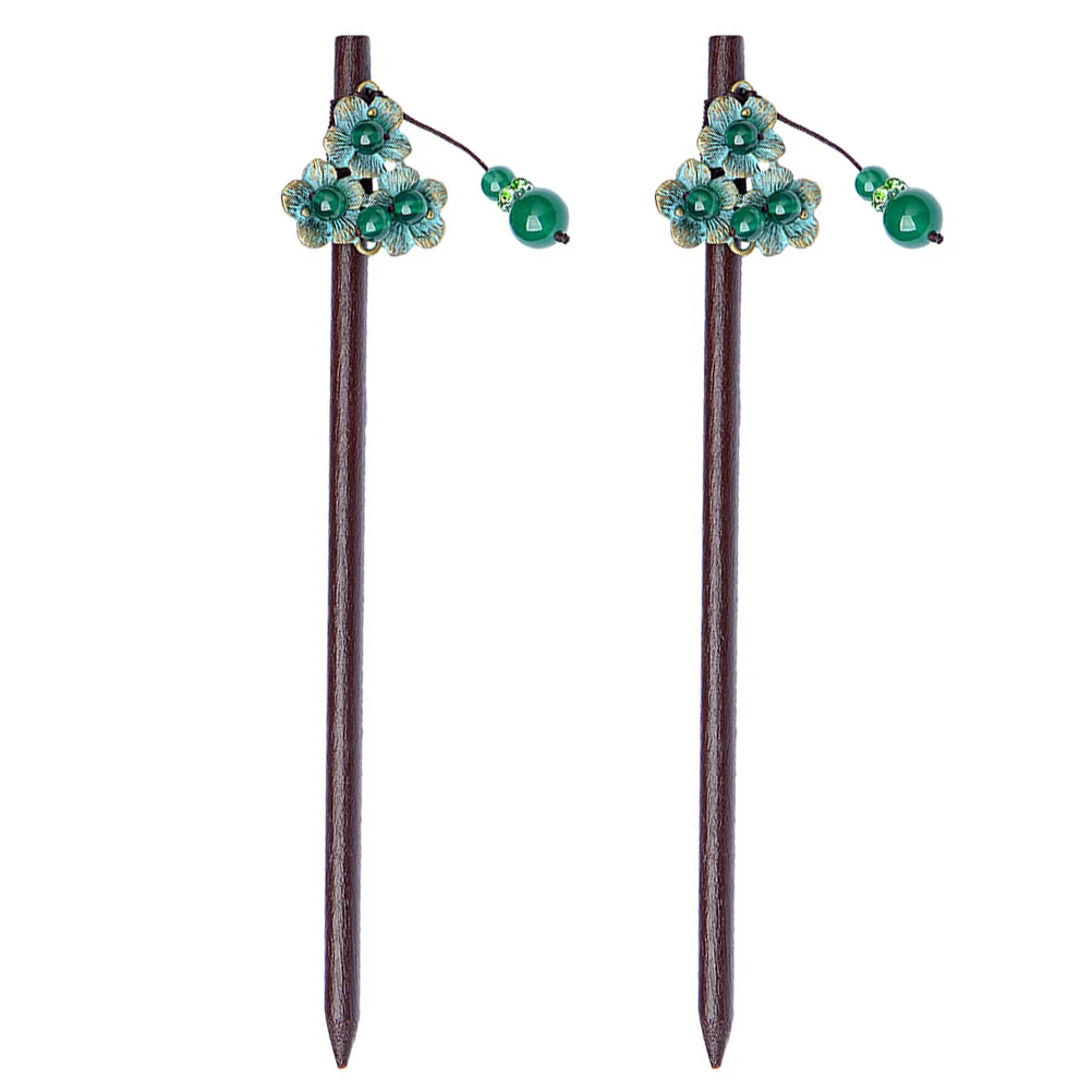 

2pcs Bead Hairpins Sticks Smooth Ebony Women Accessories Hanfu Hair Sticks Hairpins Bead Forks Formal Everyday