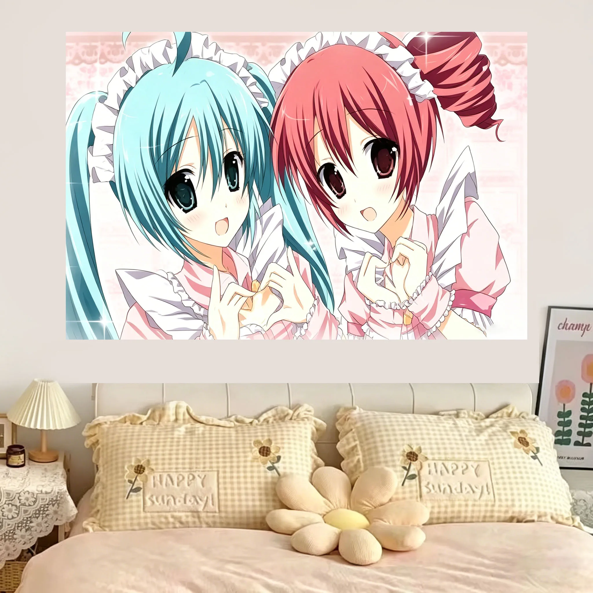 Tapeçaria de Anime com Meninas - Anime Merchandise Sales avaliação e preço