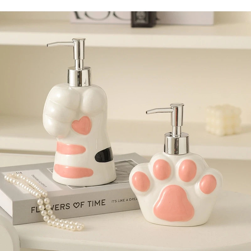 

Cute Claw Soap Dispenser Hotel Ceramic Hand Wash Bottle Toothbrush Holder Plate Home Bathroom Accessories Supplies