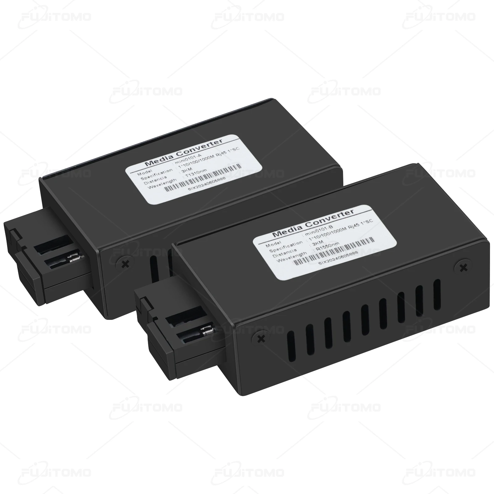 FUJITOMO MINI Media Converter 1G Gigabit 10/1000M Base 1SC Fiber Port 1 RJ45 Ethernet Optical Fiber HTB Media Converter Switch
