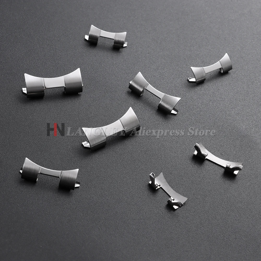 Curved End Link Straps Metal Adapter for Seiko for Oyster 12/14/16/18/19/20/22/24mm Stainless Steel Connectors Accessories 2pcs image 6