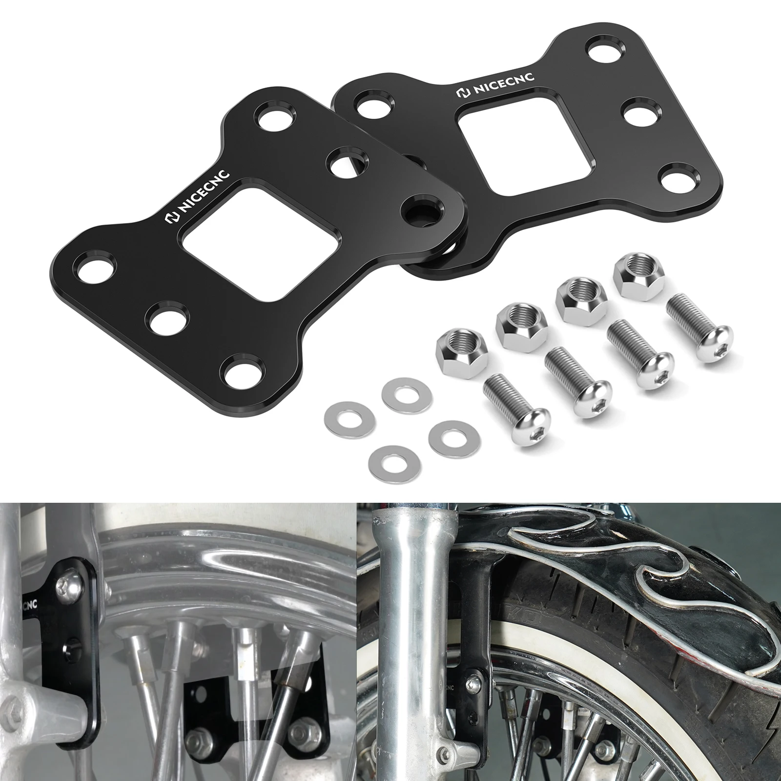 

For 2009-2019 Harley Iron 883 Front Fender Lift Brackets for Harley 48 Forty Eight XL1200X 10-19 Seventy Two 72 XL1200V 12-2017